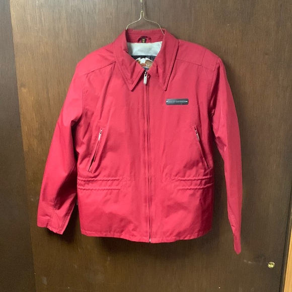 Womens Harley-Davidson riding jacket nylon red size medium - Picture 1 of 9